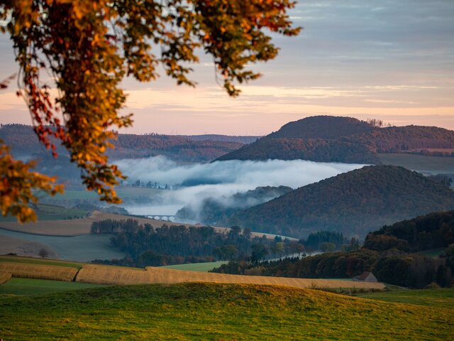 Bild der Landschaft und Natur mit Sonnenuntergang