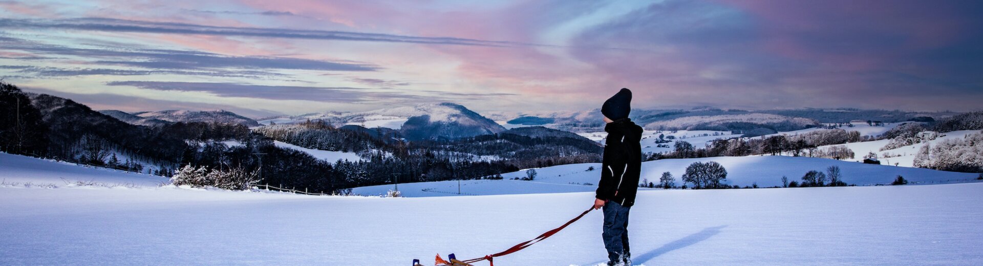 Winterlandschaft mit Skifahrer